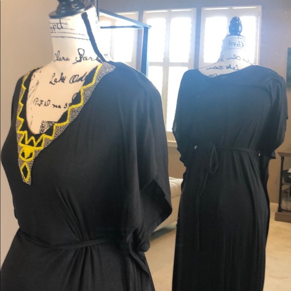 Lavish by Heidi Klum Maternity Beaded Black Maxi - Picture 3 of 6